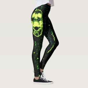Legging Erro do sistema Cyberpunk Gritando com o crânio ve