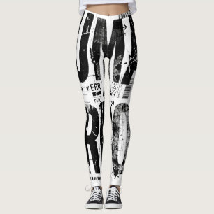Legging ERRO HUMANO Arte de Tipografia Brutalista Indust