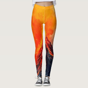 Legging Erupção Vulcânica: Poder Bruto