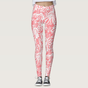 Legging esboço abstrato, padrão monocromático