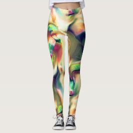 Legging Escaína fibrosa de cores brilhantes e gradiente li