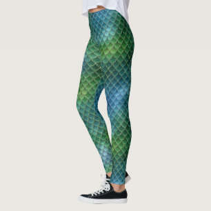 Legging Escala de Sereia Verde Azul