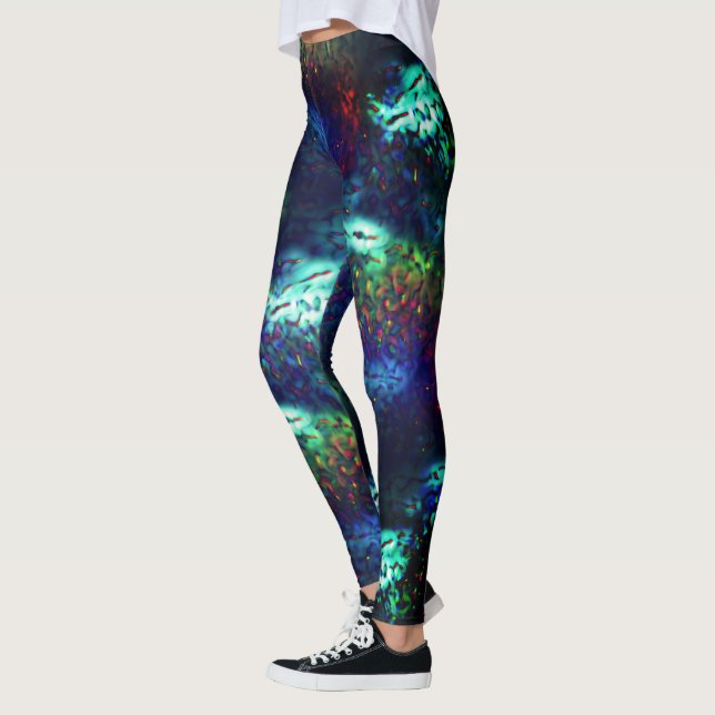 Legging Escalas brilhantes sobre fundo azul escuro a color (Esquerda)