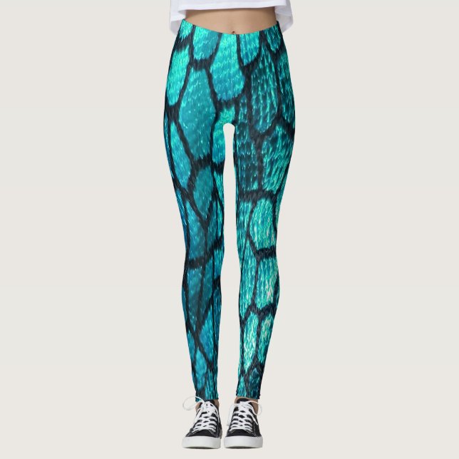 Legging Escalas de caneleiras da forma no encalhado (Frente)