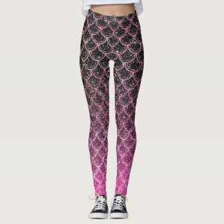 Legging Escalas de sereia de brilho de ouro
