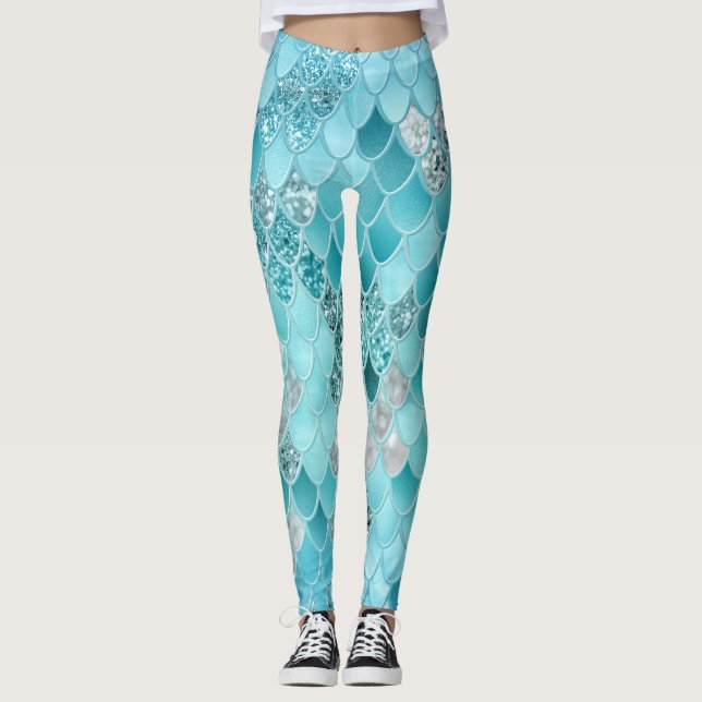 Legging Escalas de Sereia de Verão de Caribe 1 (Frente)
