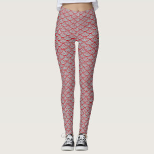 Legging escalas vermelhas de sereia