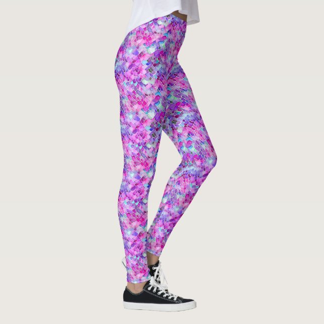 Legging Escalas vibrantes em aquarela Pernas de Ioga Serei (Direita)