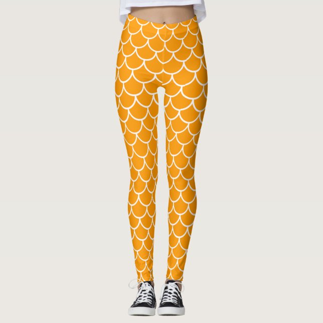 Legging Escamas de sereia laranja (Frente)
