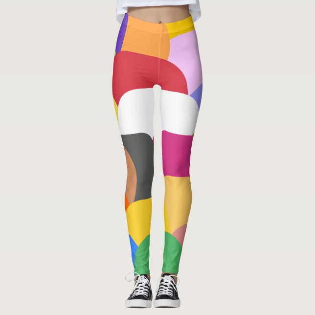 Legging Escamas sobrepostas padrão dos círculos (Frente)