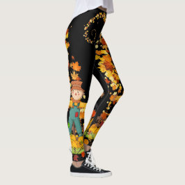 Legging Escassez de outono O outono deixa Bonito preto ou 