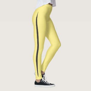 Legging Escova Artística Fita Lateral Escorregada Manteiga