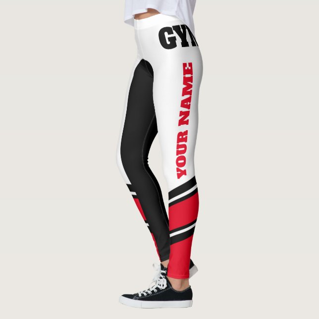 Legging Escreva seu nome preto/branco/vermelho (Esquerda)