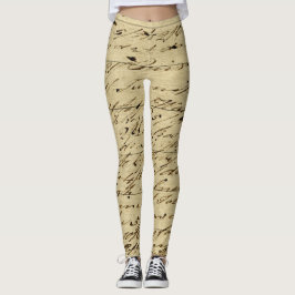 Legging Escrita de Roteiro Antigo Caligrafia Histórica
