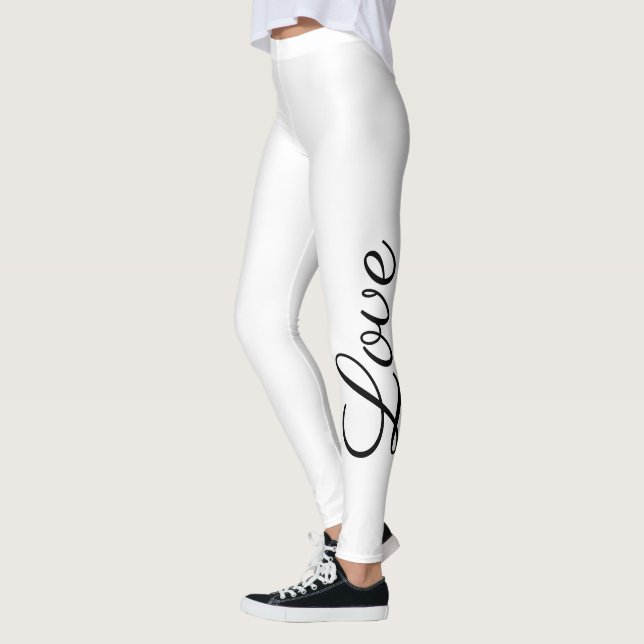 Legging escrita em preto e branco - letra LOVE | (Esquerda)