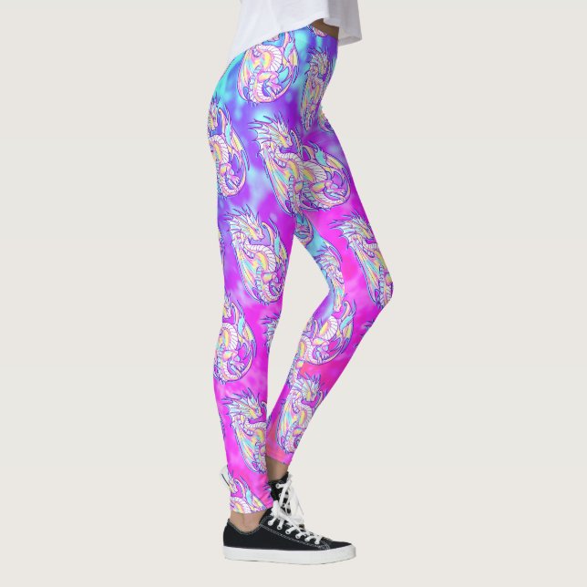 Legging Escrivora Rosa Bela Dragão Girassol Wyvern Inugami (Direita)