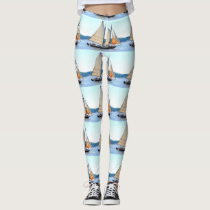 Legging escuna branca de maine da vela