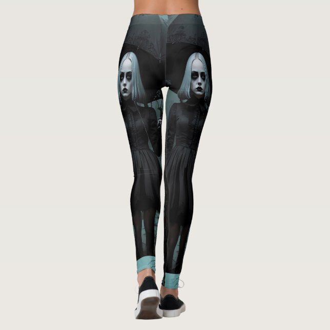 Legging Escuro de Elegância Zombie Gótica (Verso)