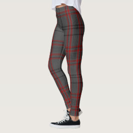 Legging Escuro - xadrez de Tartan gigante vermelha preta