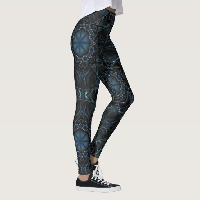 Legging Esfregaço de engrenagens de caleidoscópio azuis, d (Direita)