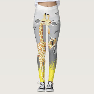 Legging esgarcem as vossas pernas com estes girafas