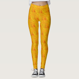 Legging Esmagamento de Damasco Chic Floral Abstrato