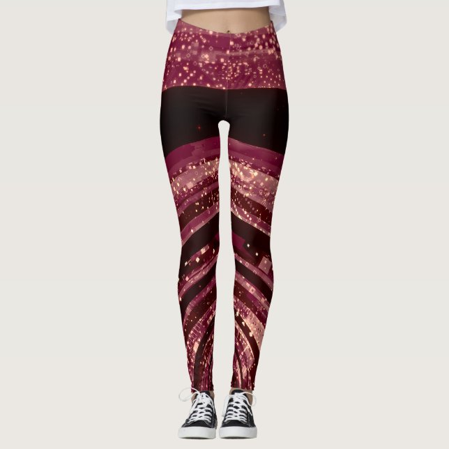 Legging espaço 3D, fundo de ficção científica. (Frente)