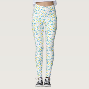 Legging Espaço Negativo - Pontos brancos amarelos em azul