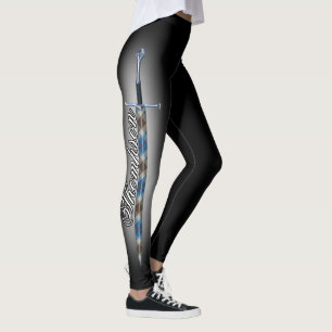 Legging Espada de aço escocesa do Tartan de Thompson do