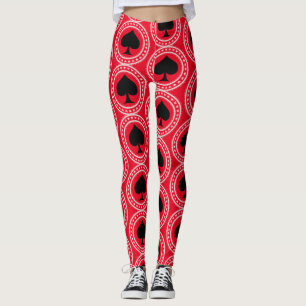 Legging Espadas Pretas do Coração Círculo Espadas Thund