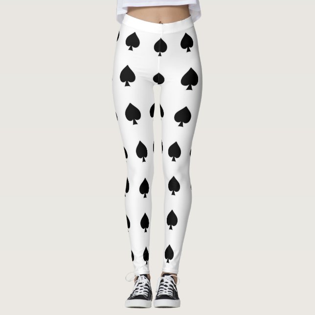 Legging espadas pretas em branco (Frente)