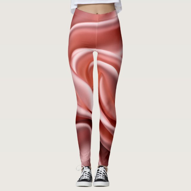 Legging espartilho feminino de marrãs de pêssego (Frente)