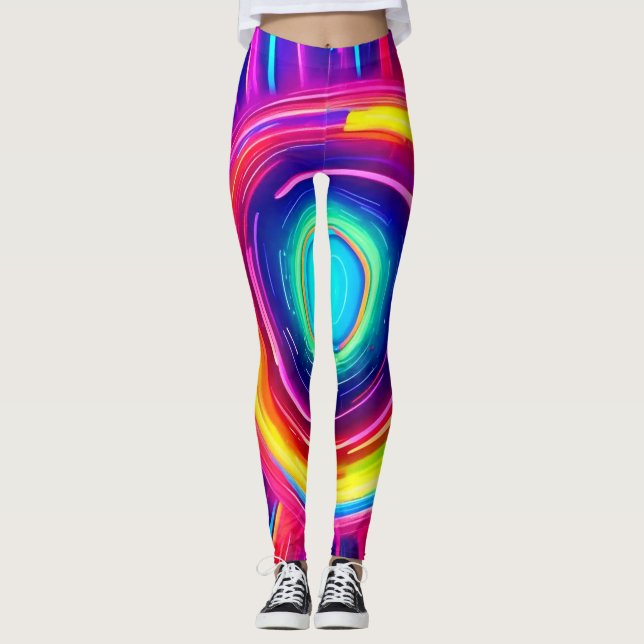 Legging Espectro Circular: Uma Exploração Vibrante de Cor (Frente)