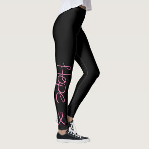 Legging Esperança com as caneleiras cor-de-rosa da