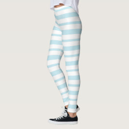 Legging Espessas e finas tiras azuis e brancas de Pastel