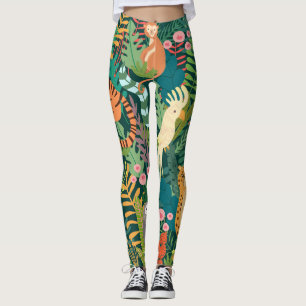 Legging Espetacular padrão tropical l Animais selvagens l