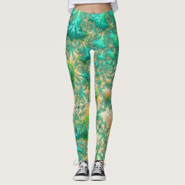 Legging Espiral de Abstrato Fractal de Trippy Vibrant Bohe