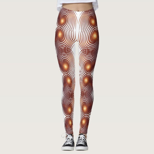 Legging Espiral dourada abstrata (Frente)
