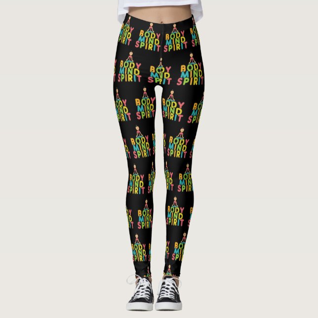 Legging Espírito da mente corporal (Frente)