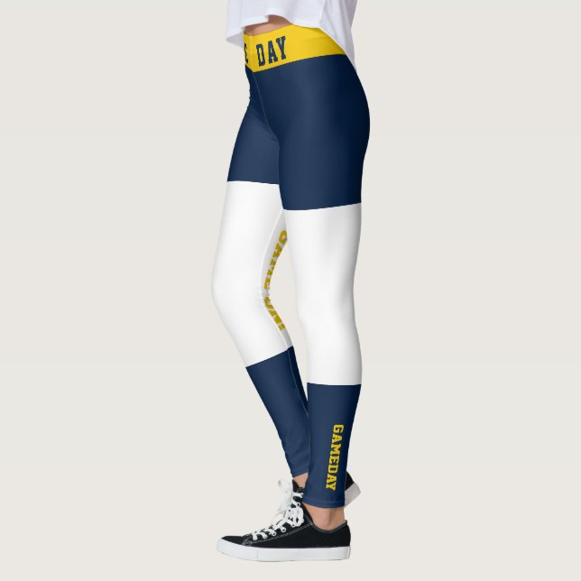Legging Espírito de equipe azul e Dourado Gameday (Esquerda)