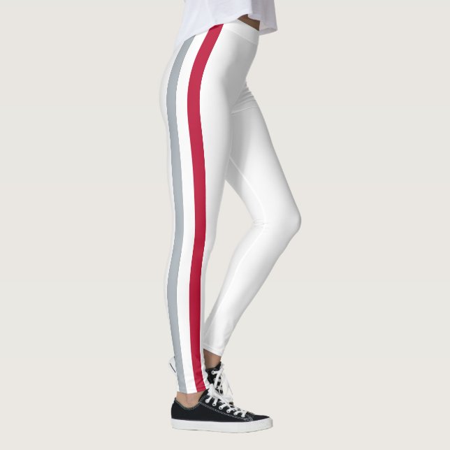 Legging Espírito de Equipe de Ohio, Escarlate, Branco e Pr (Direita)