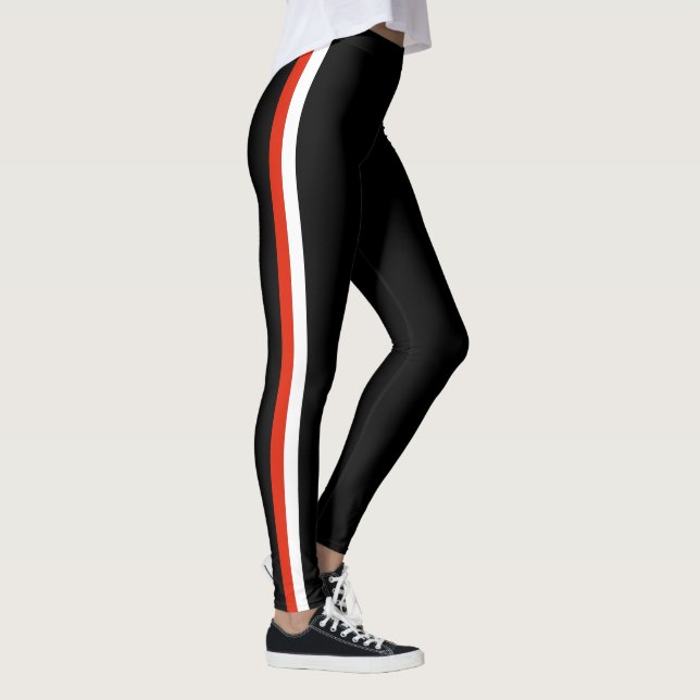 Legging Esportes com Pernas Vermelhas Brancas (Direita)
