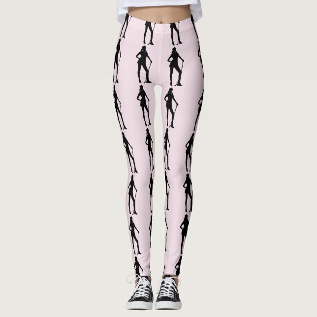 Legging Esportes de Golfe Rosa (Frente)