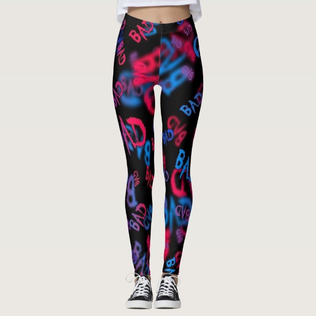 Legging Esportes de Moda de Texto (Frente)