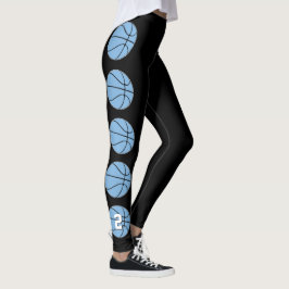 Legging Esportes Personalizados de Basquete Azul Carolina