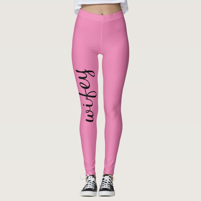 Legging Esposa Bebê Cor-de-Rosa Preta, Cuta Menina, Trendê (Frente)