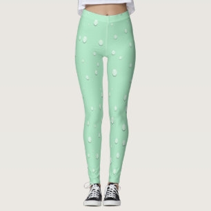 Legging Espuma do mar verde com gotas de água Verão