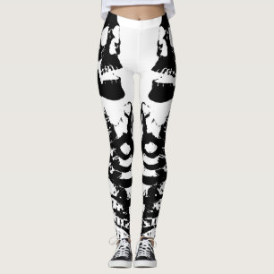 Legging Esqueletos da imagem invertida brancos