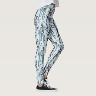 Legging Esqueletos e Árvores Mortos em Azul