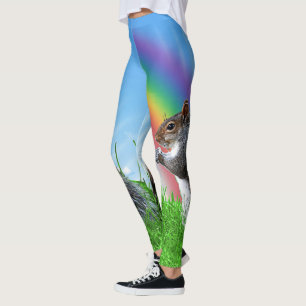 Legging Esquilo com arco-íris